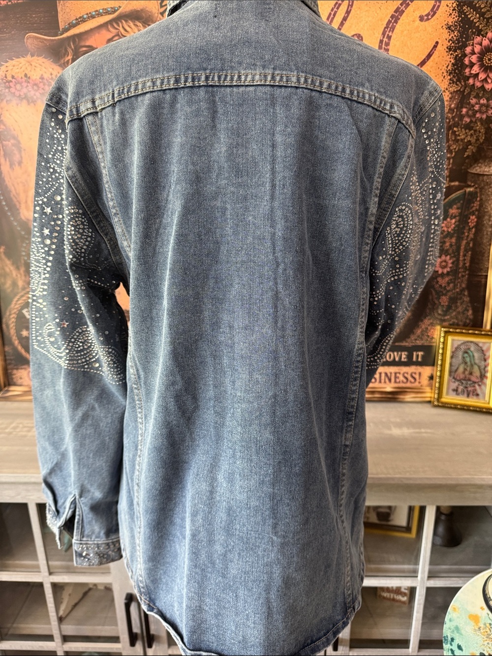 NWT Balboa Embellished Indigo Denim Jacket - Size Large - Picture 5 of 11